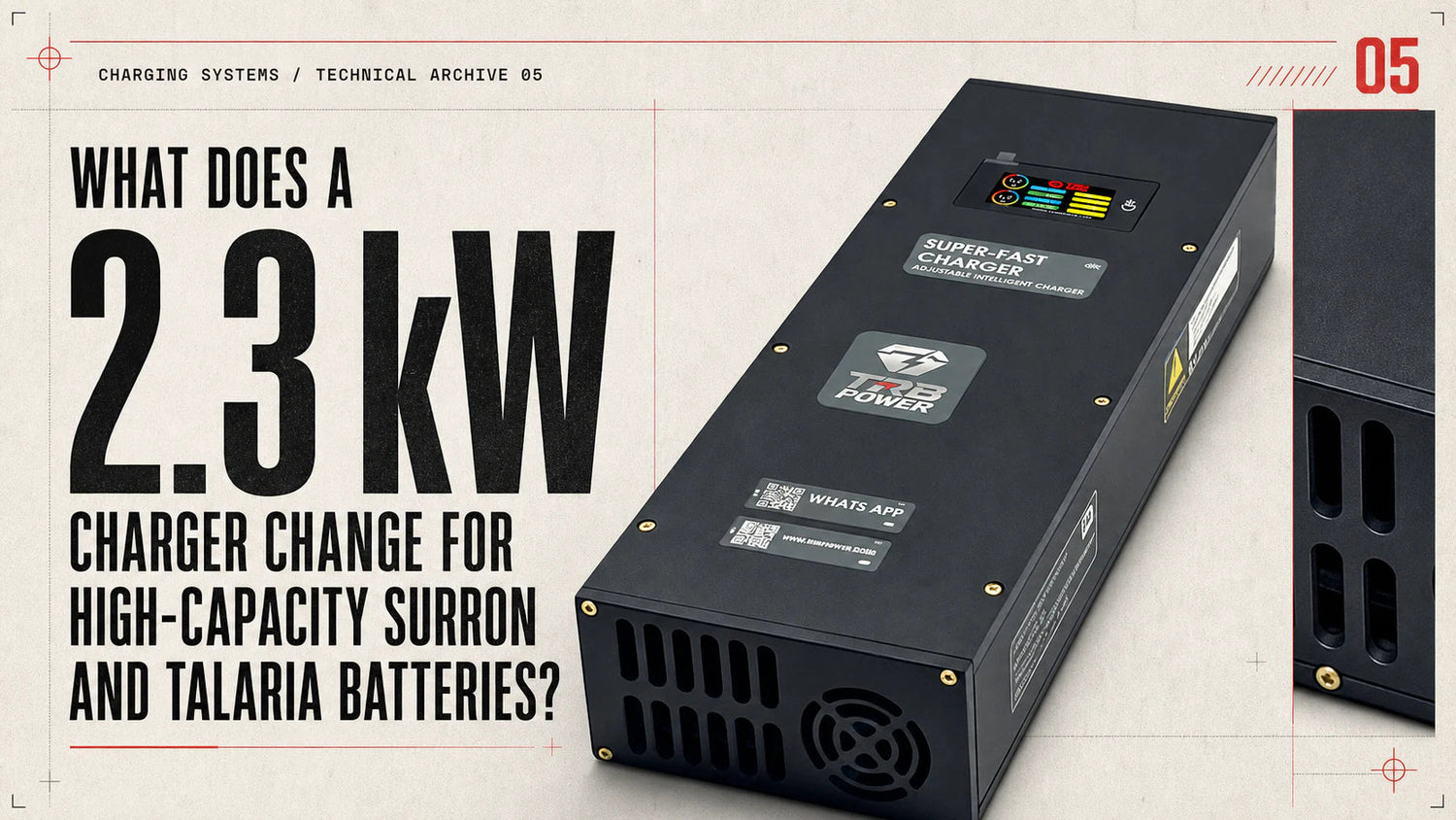 2.3kW charger for high-capacity Surron and Talaria batteries