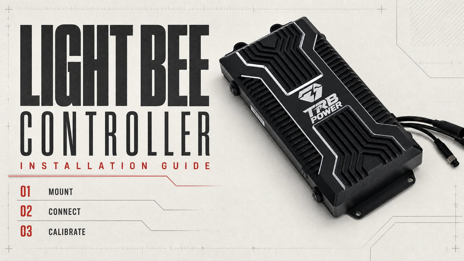 Light Bee controller installation guide featuring a TRB POWER electric bike controller
