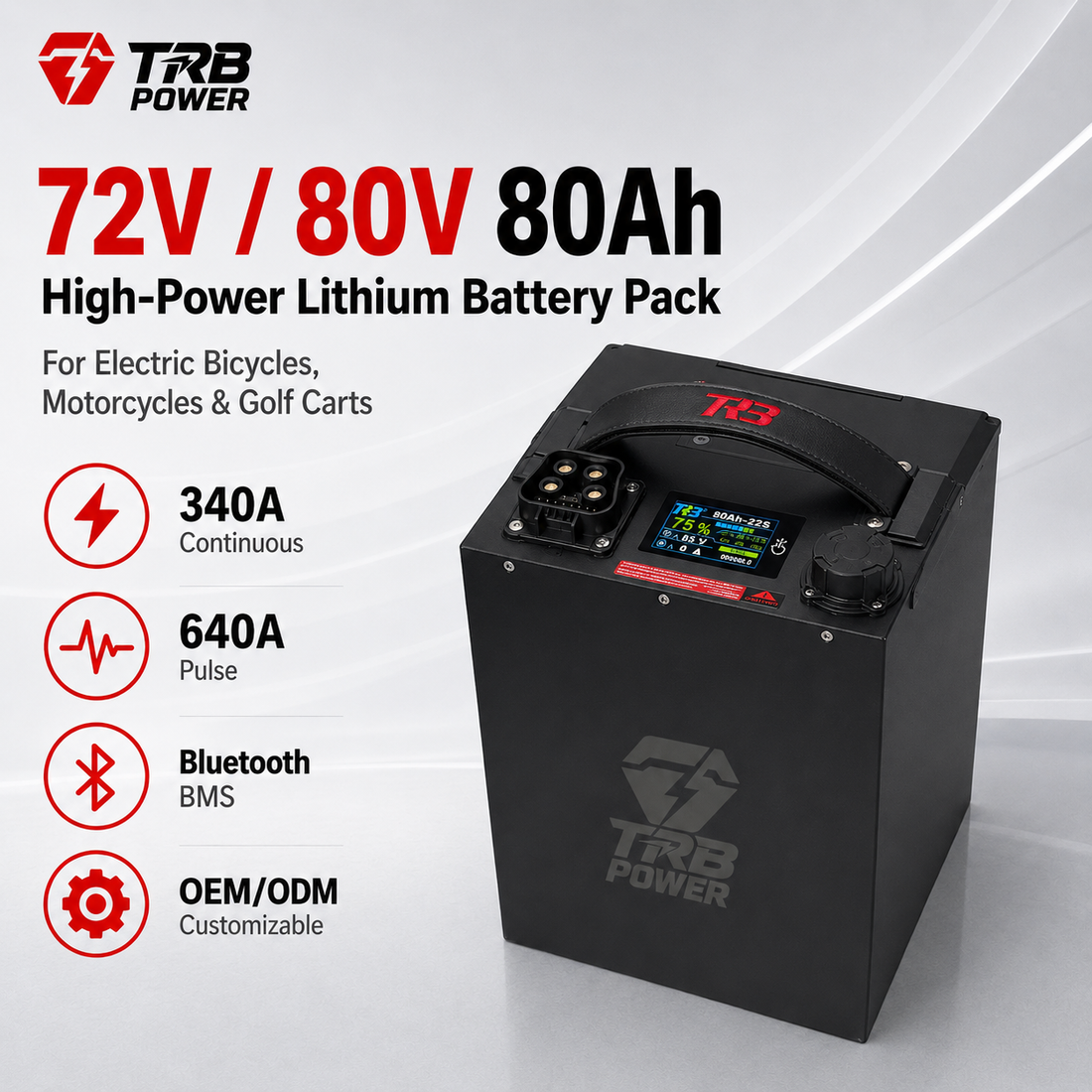 TRB Power 72V and 80V 80Ah high-power lithium battery pack