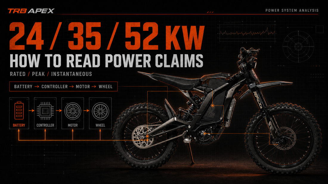 TRB Apex electric dirt bike power claims analysis