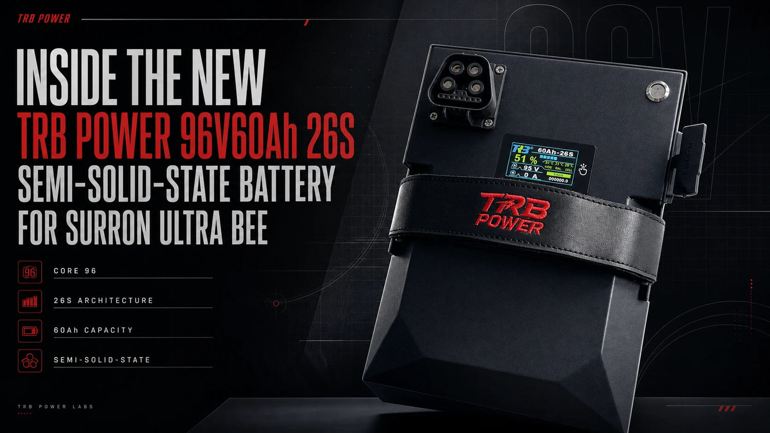 TRB POWER 96V60Ah 26S semi-solid-state battery for Surron Ultra Bee