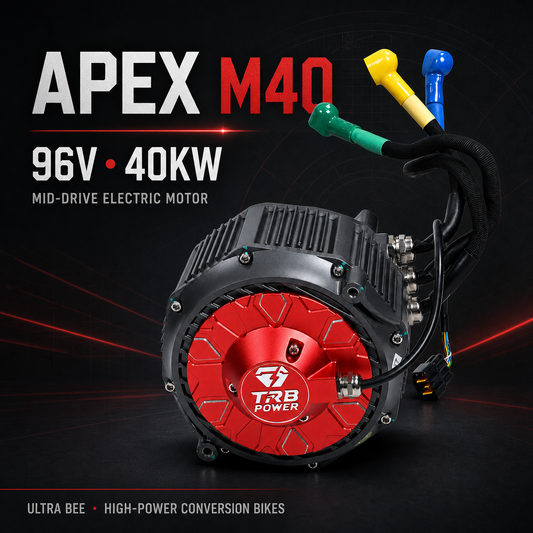 TRB Power APEX M40 96V 40KW Mid-Drive Electric Motor for Ultra Bee High-Power Conversion Bikes