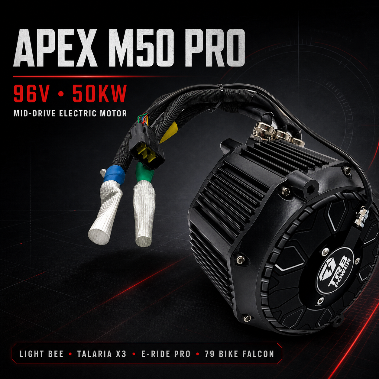 TRB Power APEX M50 PRO 96V 50KW Mid-Drive Electric Motor for Light Bee Talaria X3 E-Ride Pro 79 Bike