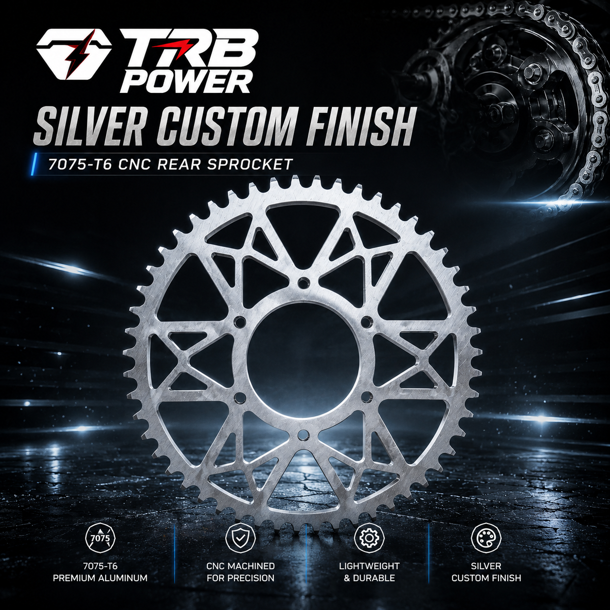 TRB POWER 58T CNC 7075 rear sprocket for Sur-Ron Light Bee