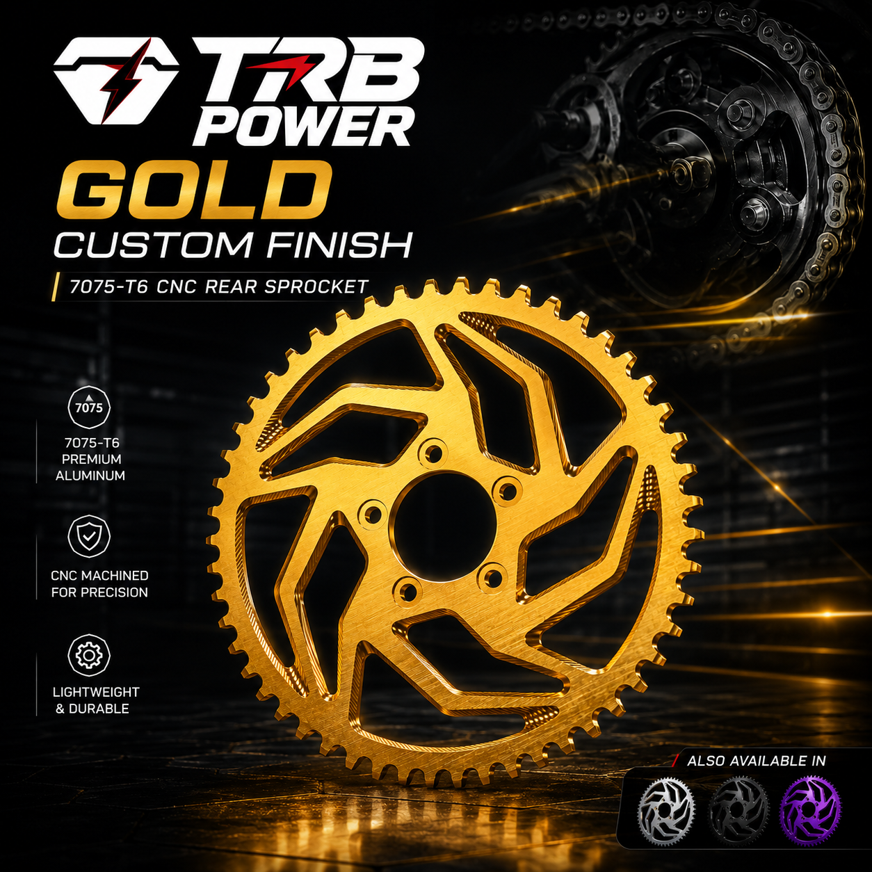 TRB POWER 58T CNC 7075 rear sprocket for Sur-Ron Light Bee