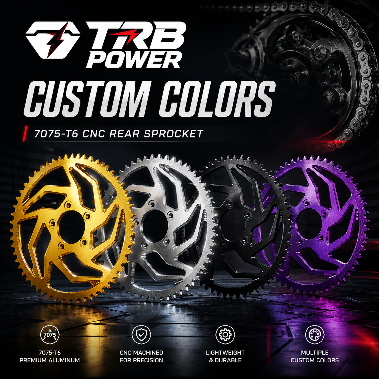 TRB POWER 58T CNC 7075 rear sprocket for Sur-Ron Light Bee