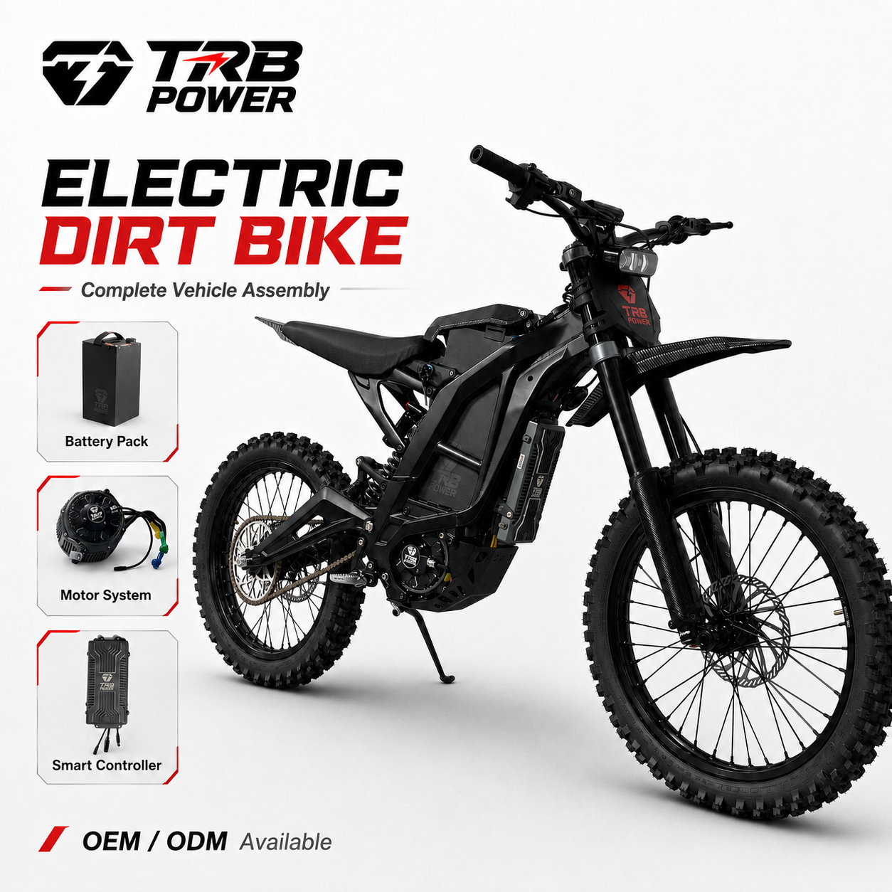 High Power Electric Dirt Bike 72V45Ah Battery 32kW Motor 35kW Controller for Extreme Riding