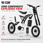 High Power Electric Dirt Bike 72V45Ah Battery 32kW Motor 35kW Controller for Extreme Riding