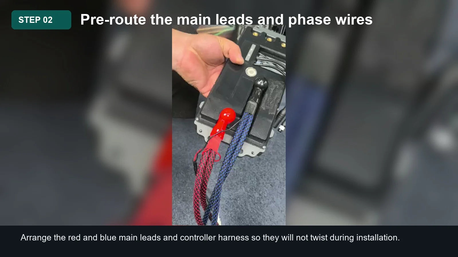 Light Bee Controller Installation Guide: Step 02, Pre-route the main leads and phase wires