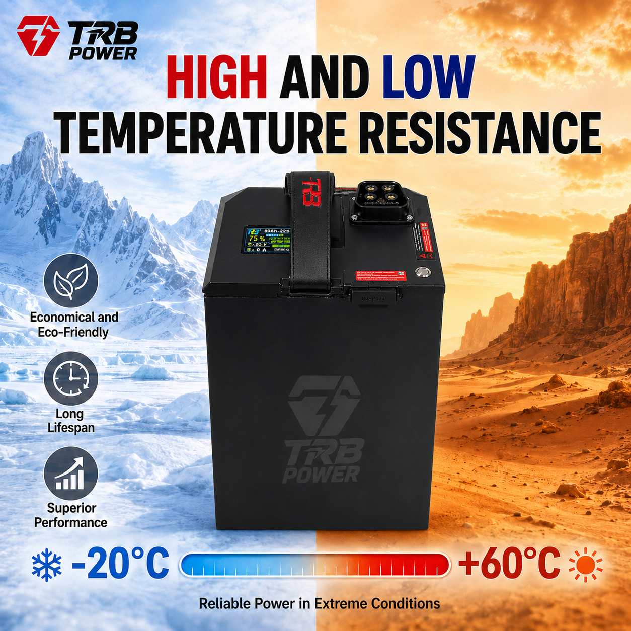 TRB Power battery high and low temperature resistance